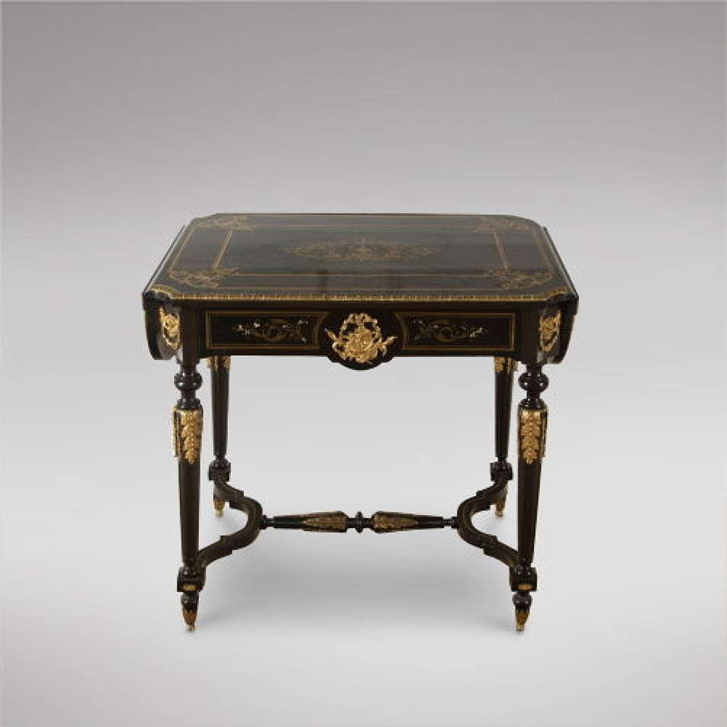 French 19th Century Ebonised Library Table