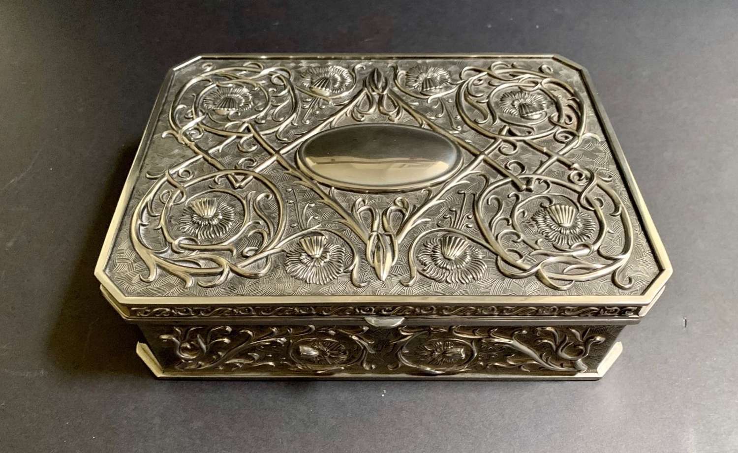 Art Nouveau Style Silver Jewellery Box