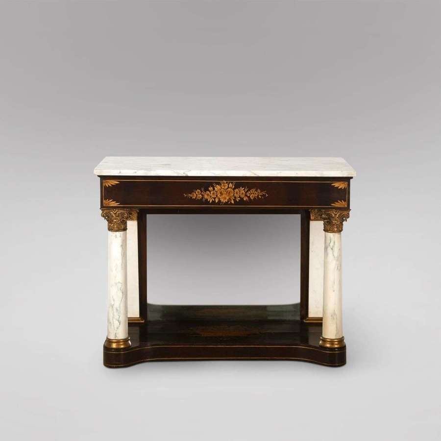 A Mahogany Console Table with Marble Top