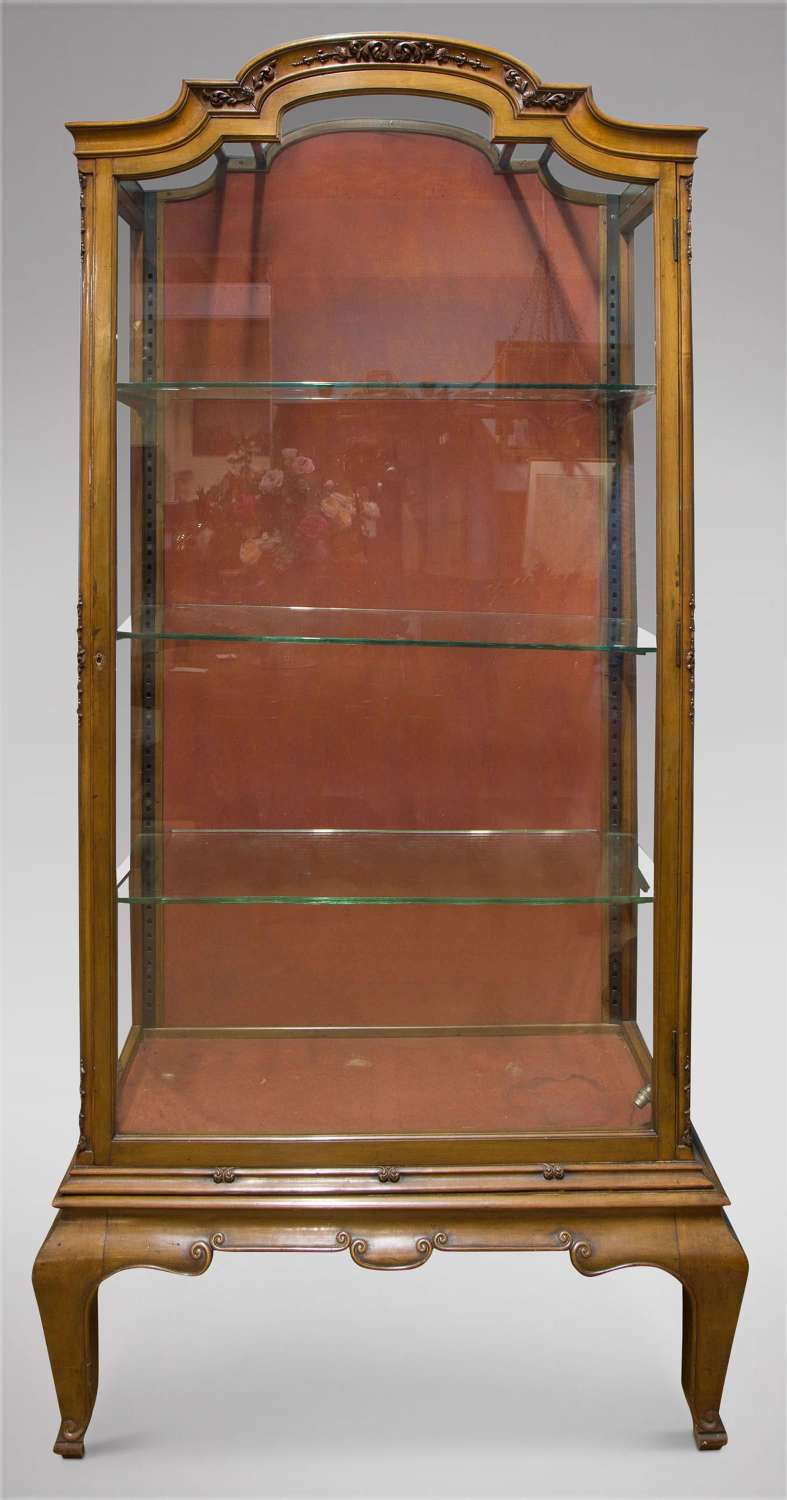19th Century Continental Walnut Display Cabinet