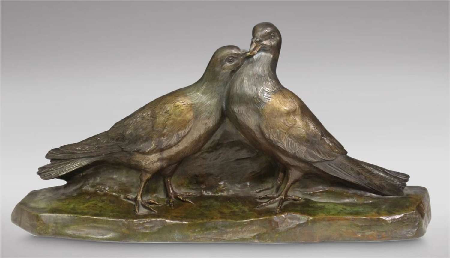 Joseph D'Aste Bronze Pair of Doves