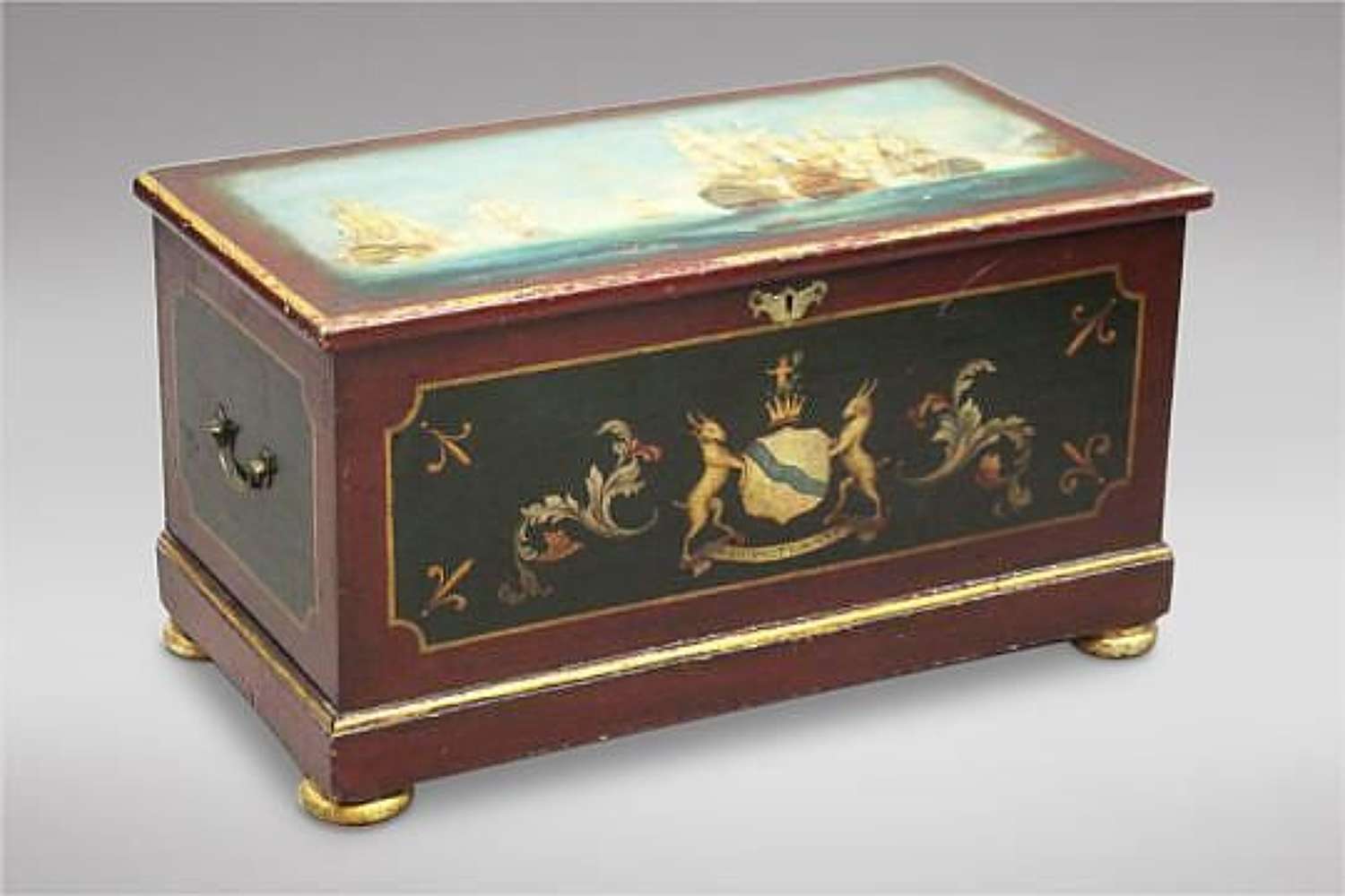 Hand Painted Victorian Pine Box