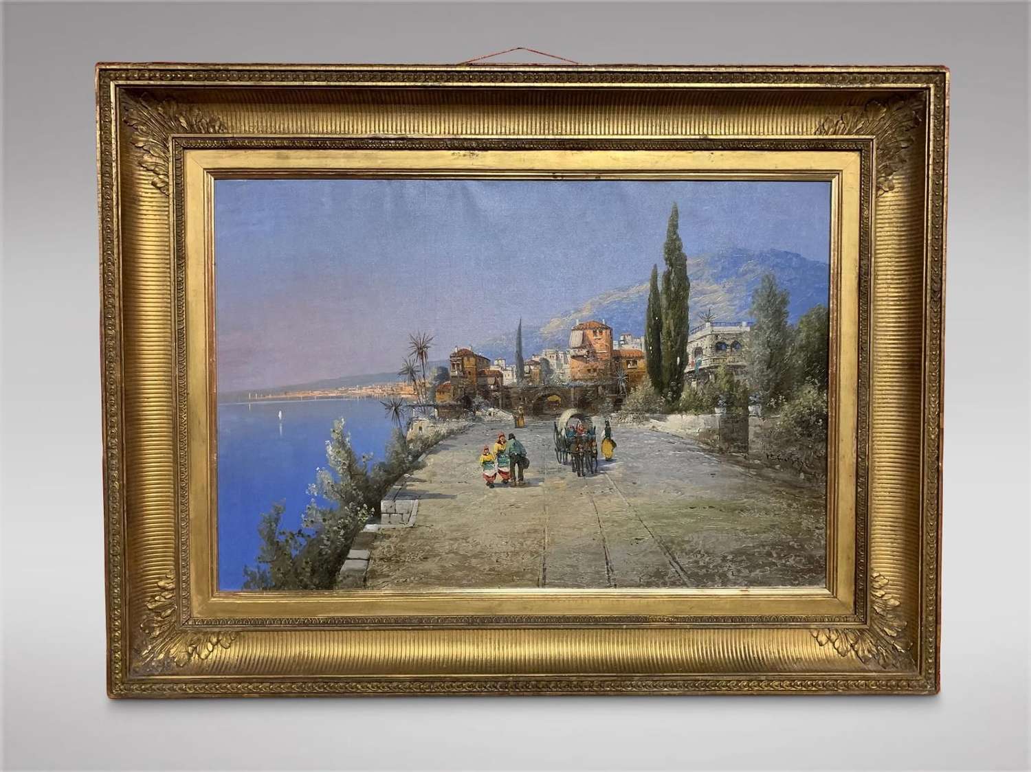 19thc Amalfi Coast , Italy - Oil on Canvas