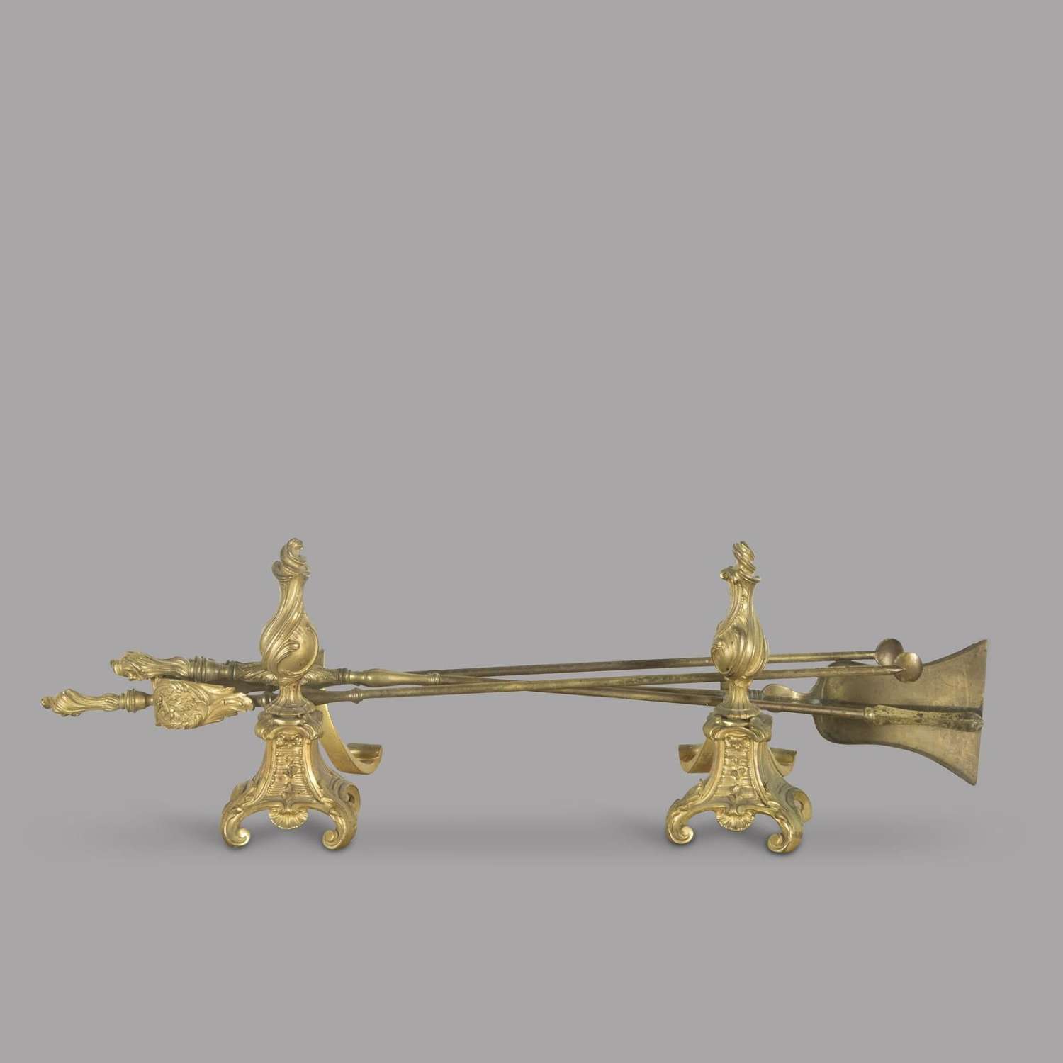 Set of 19th Century Fire Irons with Stands
