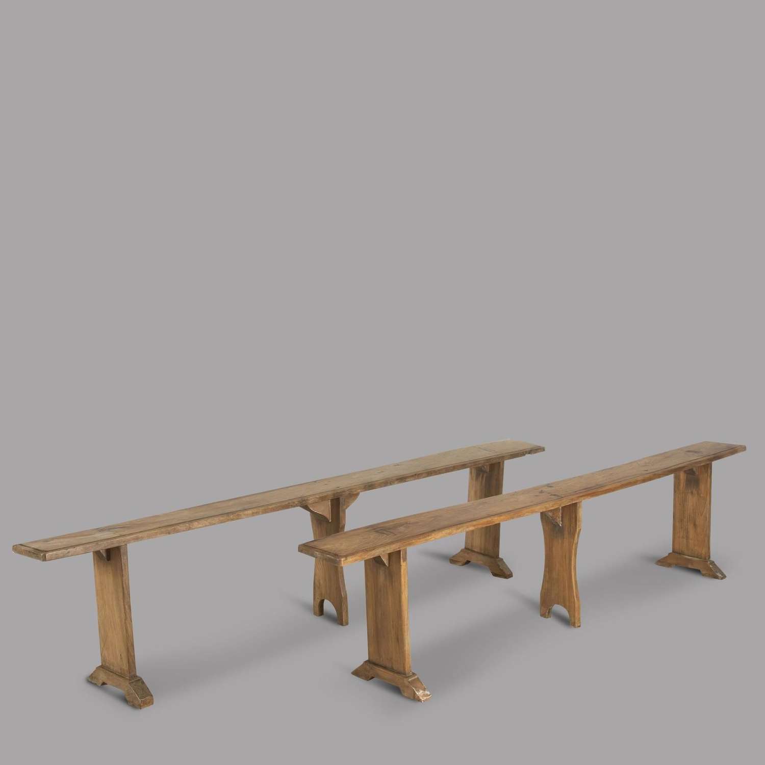 Pair Mid 19th Century French Elm Benches