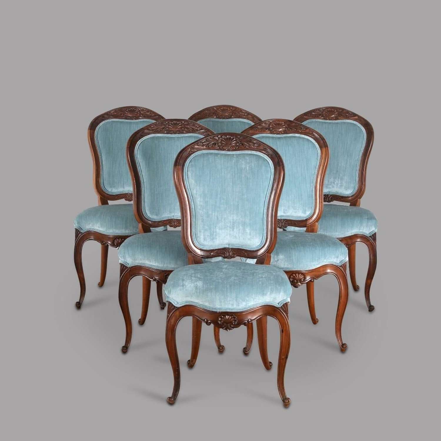 A Set of Six English Rosewood Dining Chairs