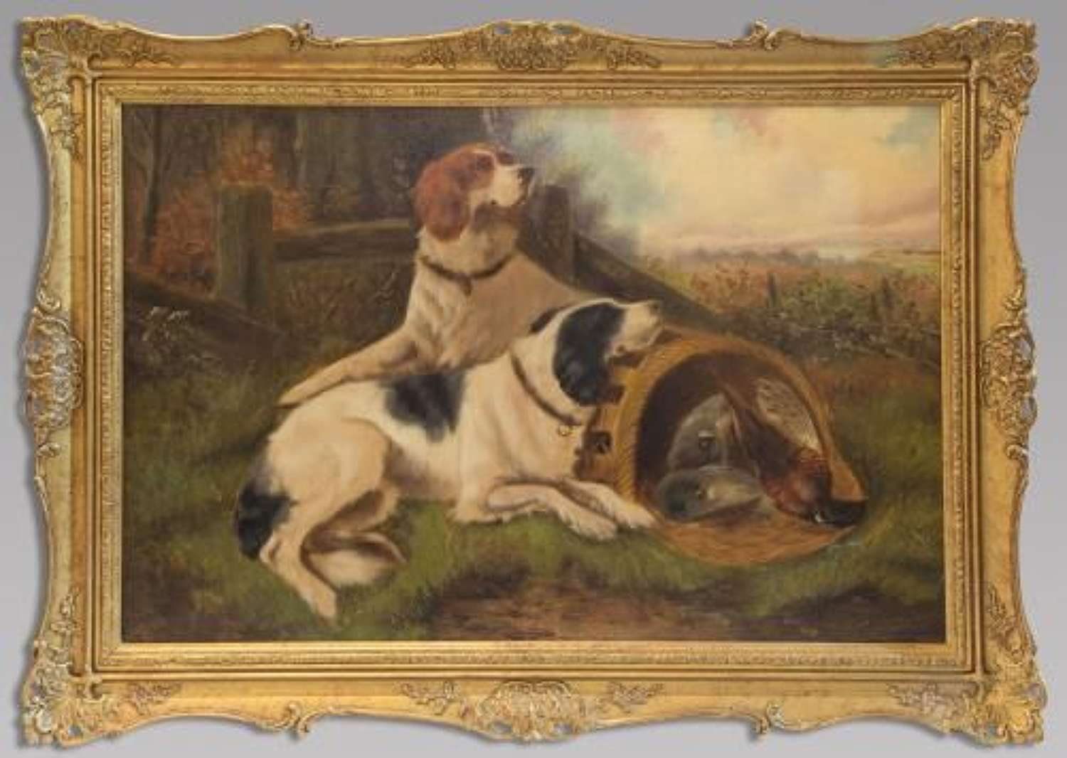 First Catch 19thc - Oil On Canvas - Signed Indistinctly