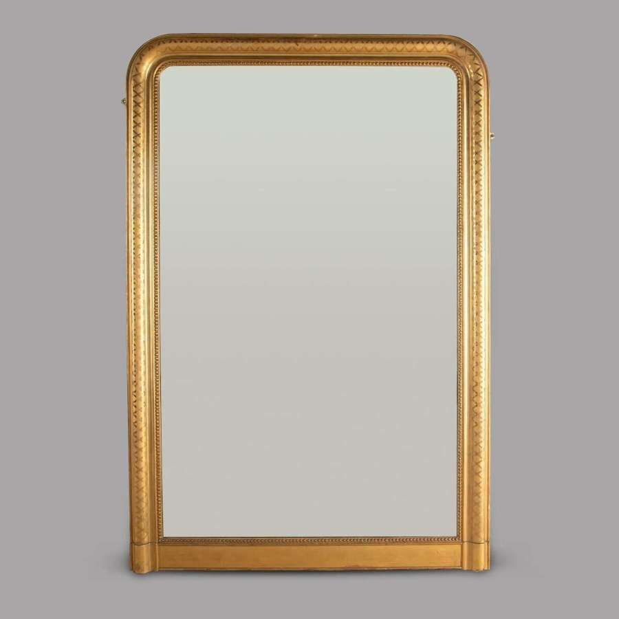 English 19th Century Gilt Framed Overmantle Mirror