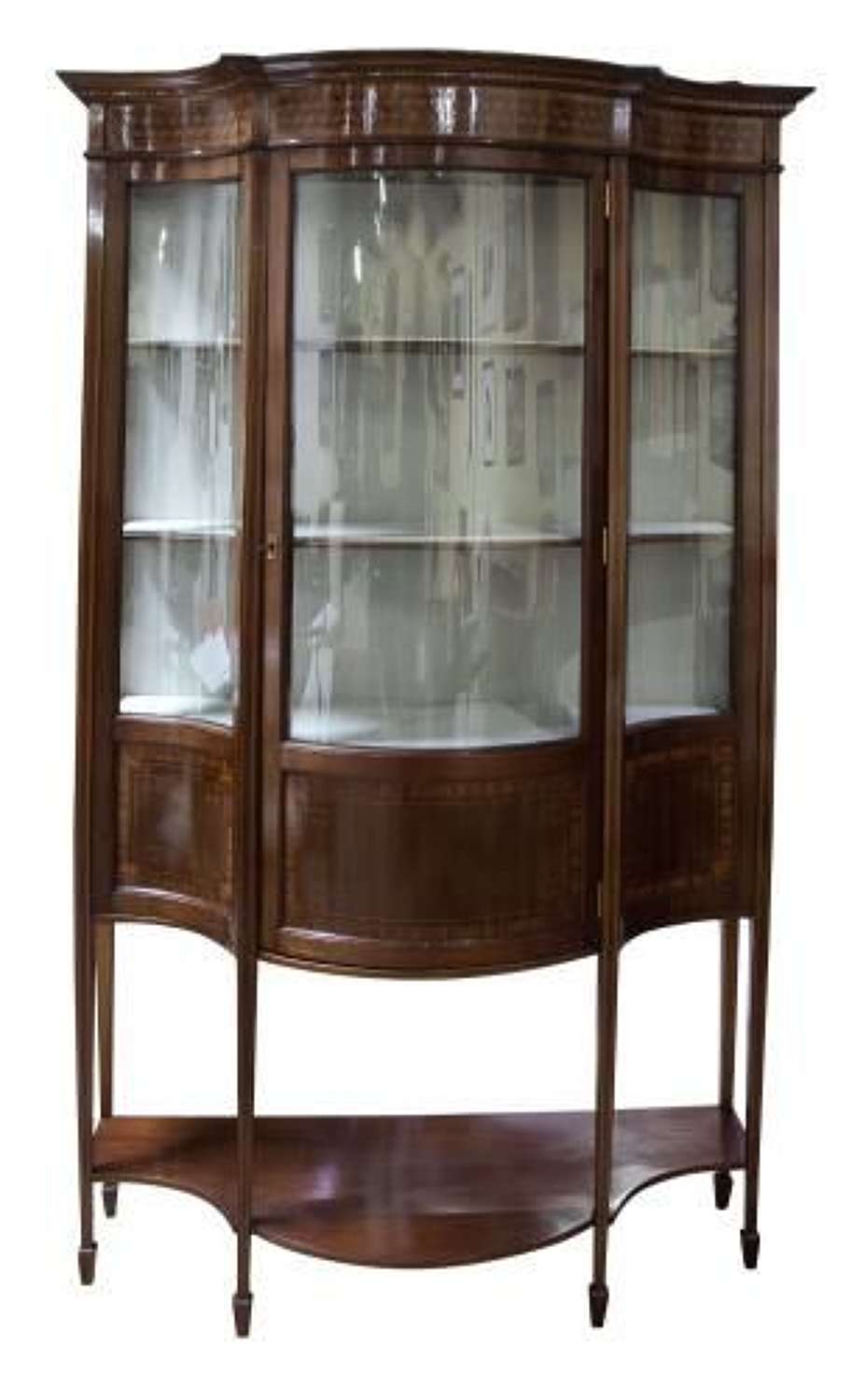 English Mahogany %26 Satinwood Display Cabinet