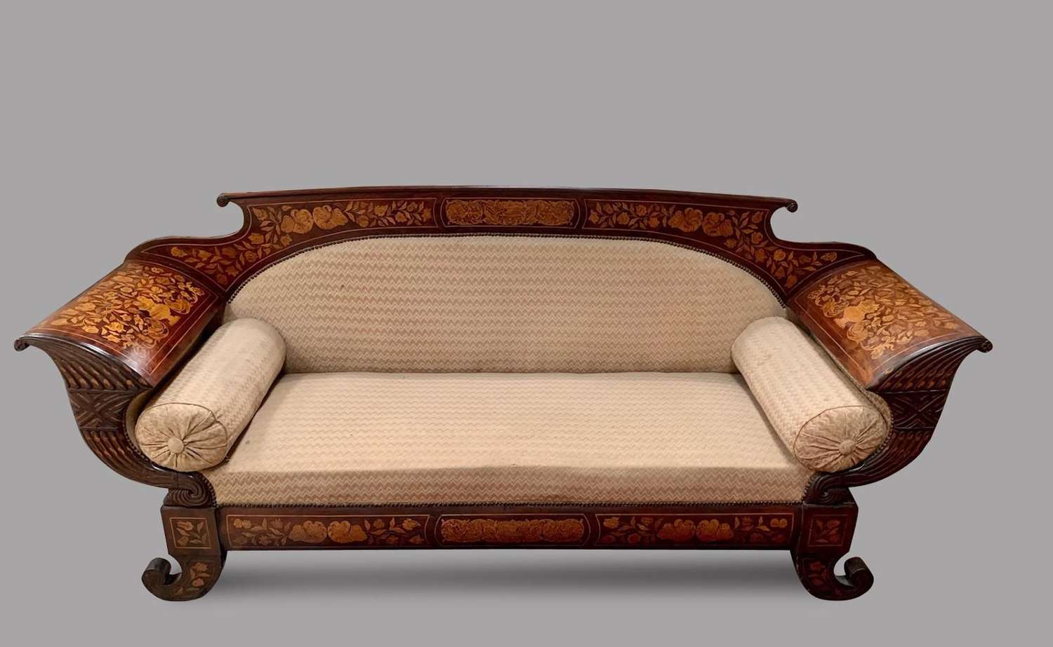 Dutch Mahogany %26 Marquetry Sofa c.1820