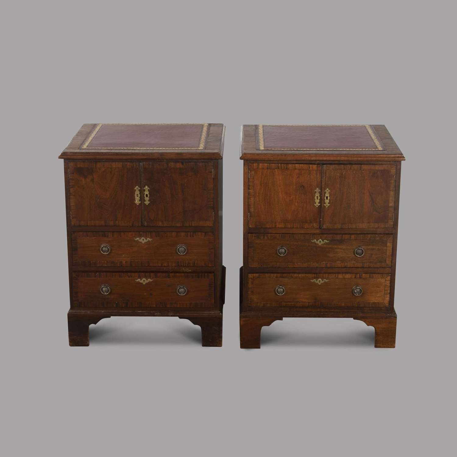 Pair of English Mahogany Bedside Cabinets