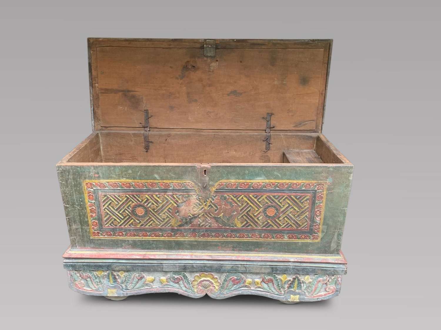 Fabulous 19th Century Swedish Wooden Dowry / Marriage Chest