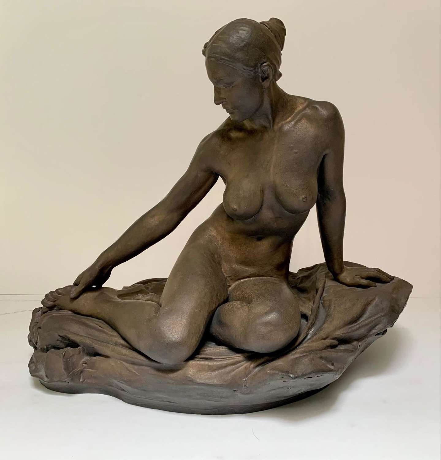 Walter Awlson - A Large Ceramic Figure of a Seated Nude