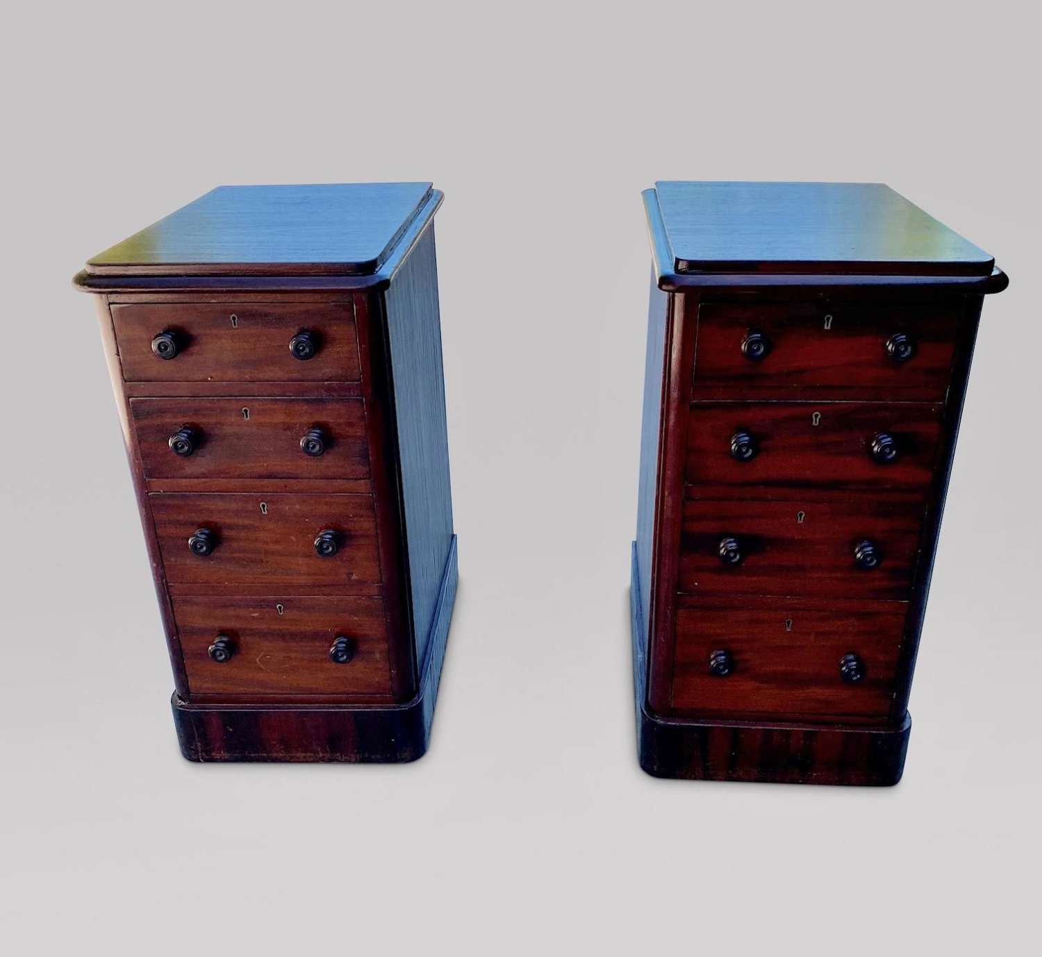 Pair of Four Drawer Bedside Pedestal Tables