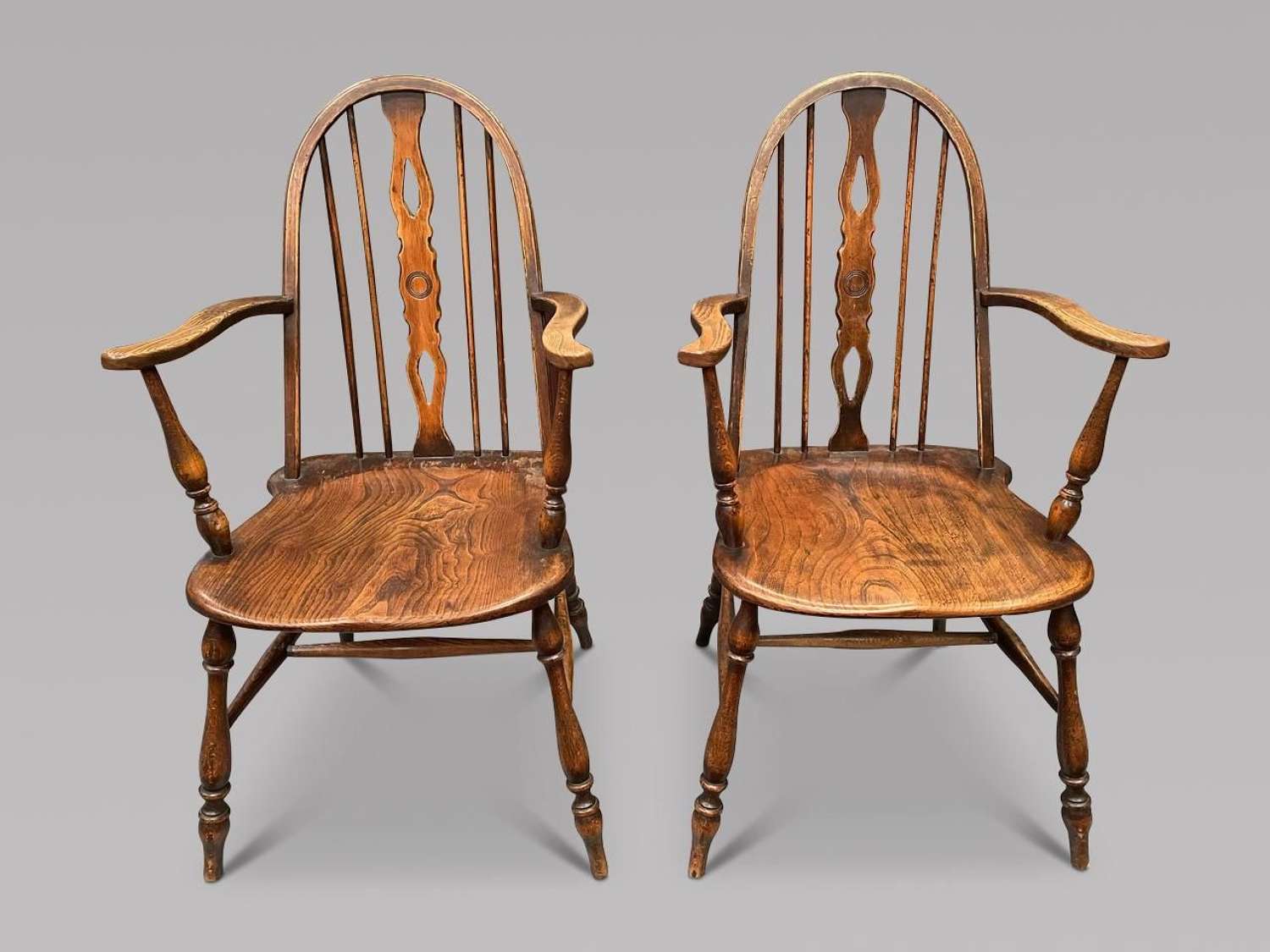 Pair of 19th Century Windsor Stick Back Chairs