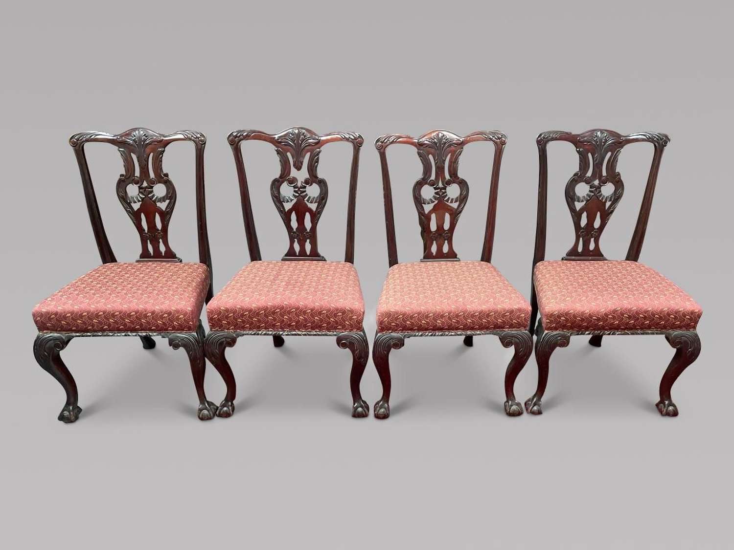 Set of Four 19th Century Chippendale Style Chairs
