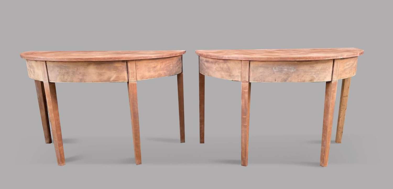 Pair of Late Georgian Bleached Console Tables