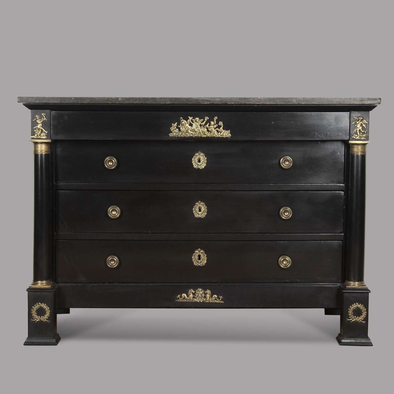 Ebonised Empire Chest of Drawers