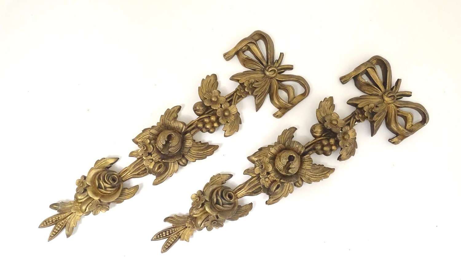 Pair of Early 20th Century Gilt Wall Appliques / Mounts