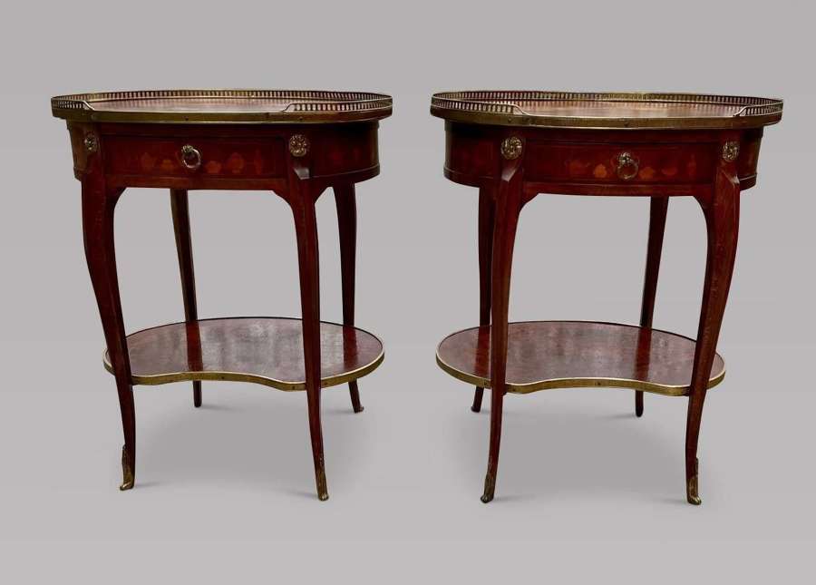 Pair of Attractive French Burr Bedside / Side Tables