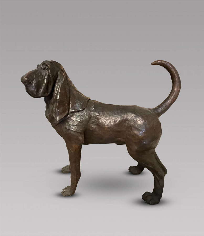 A Large Bronze Bloodhound by Christain Mas