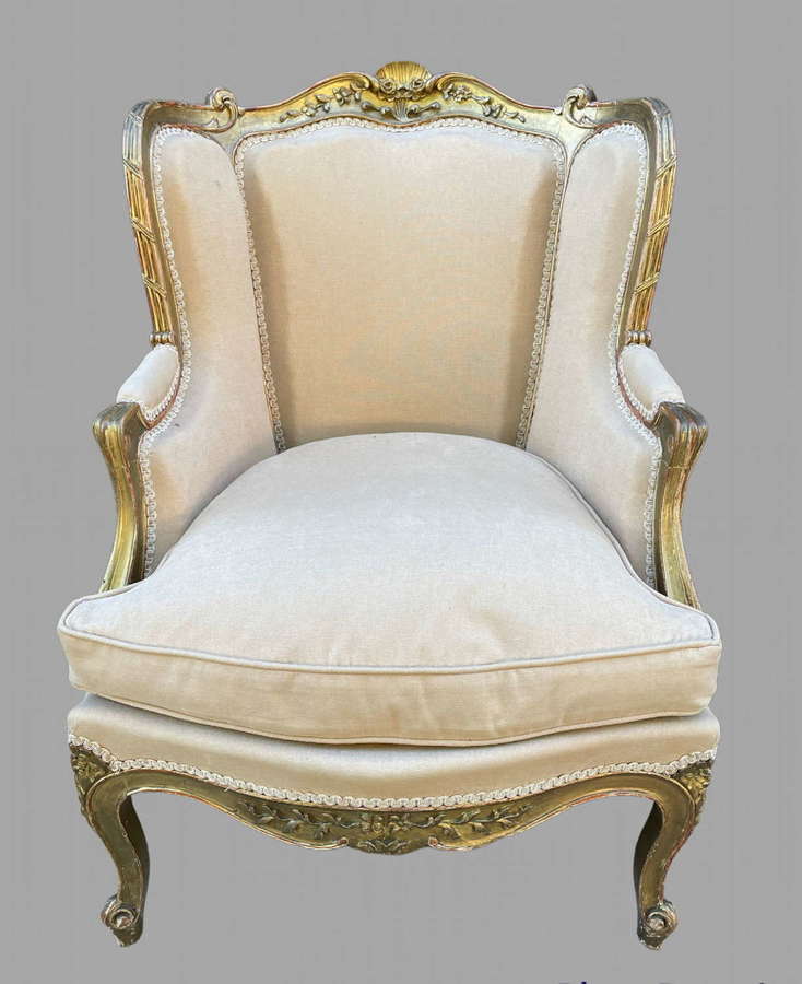 A 19thc French Fauteuil Giltwood Armchair