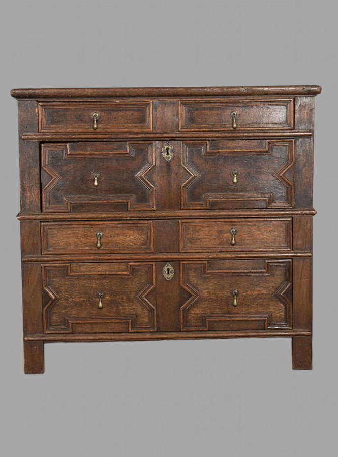 A Jacobean Oak Chest of Drawers