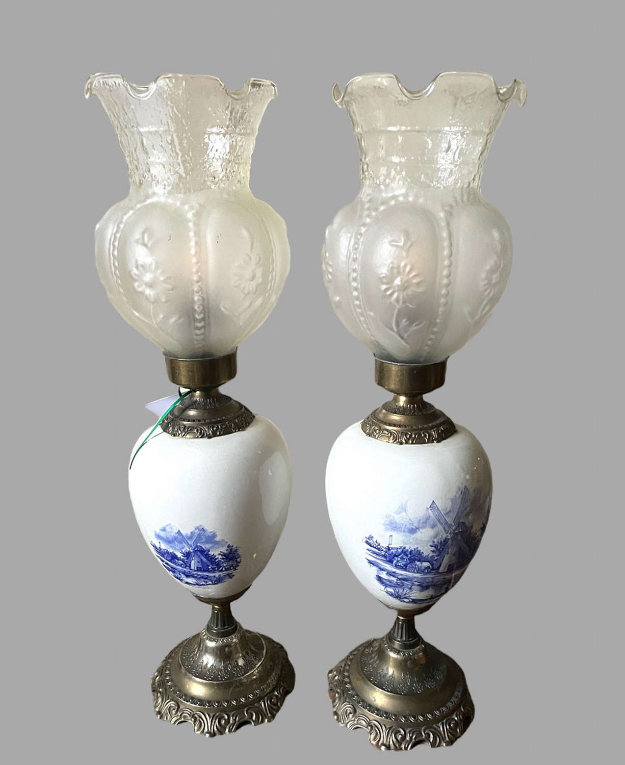 A Pair of Delft Table Lamps