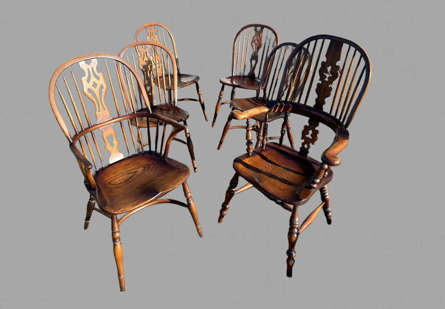 A Set Of Six Shield Back Dining/Kitchen Chairs
