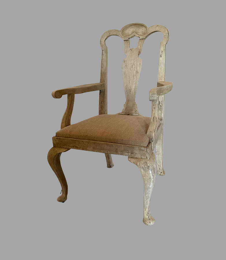 An Attractive 19th Century Swedish Painted Armchair