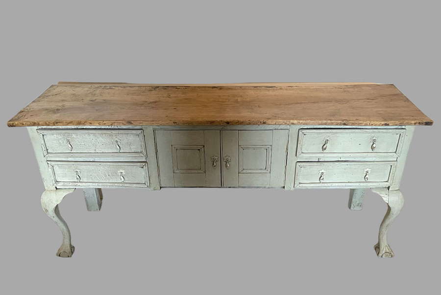 A Georgian Painted Oak Dresser Base