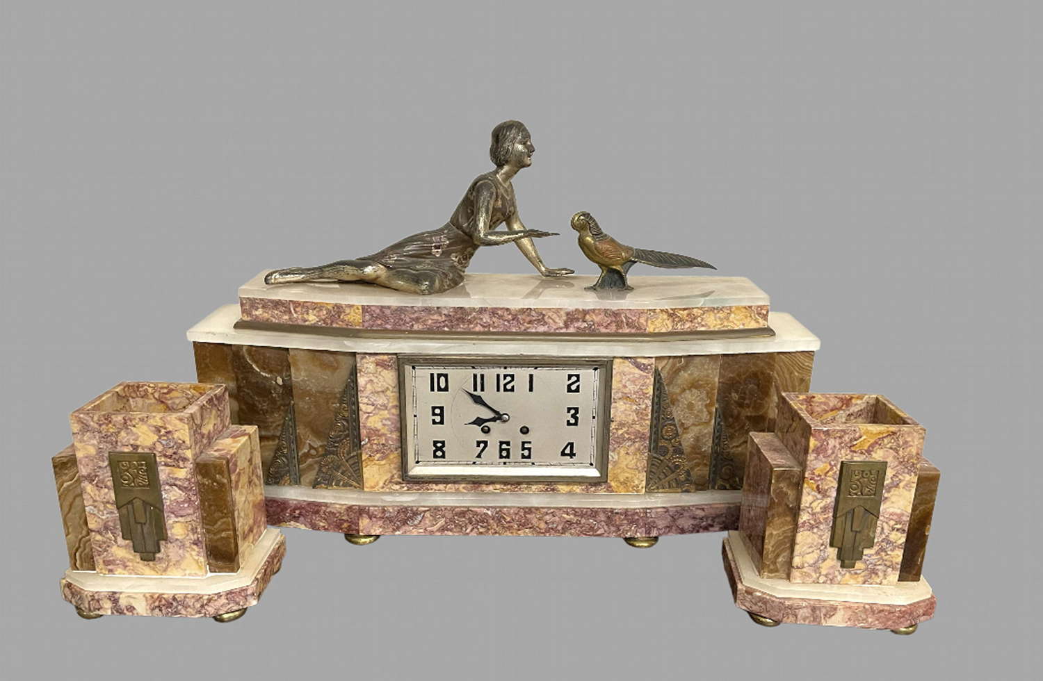 An Attractive French Art Deco Clock By M Secondo