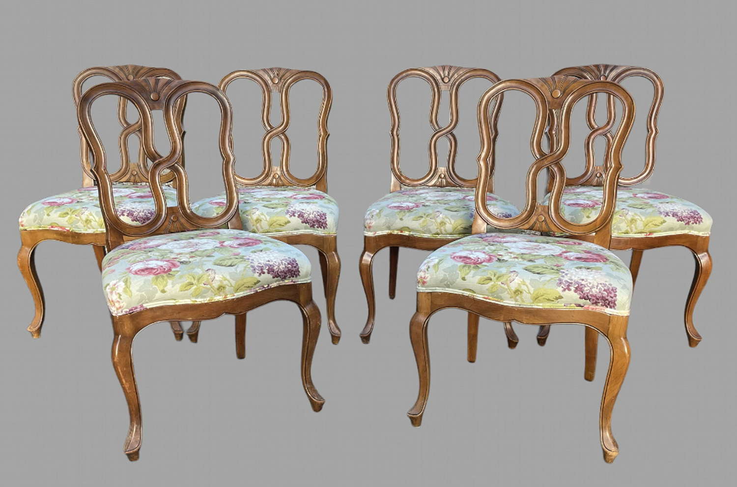 A Set of Six Fruitwood Dining Chairs