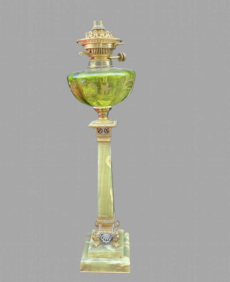 An Attractive 19thc Onyx Lamp