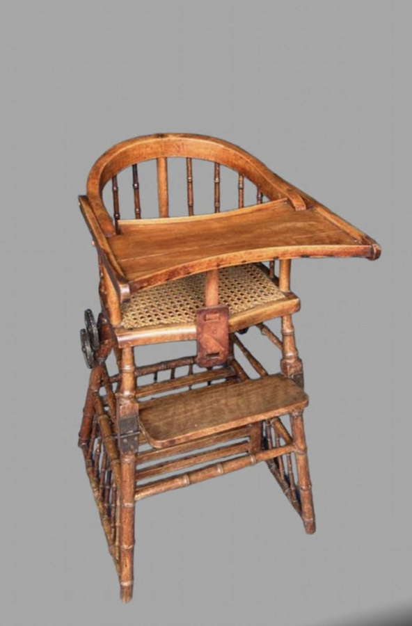 A 19thc Childs Metamorphic High Chair