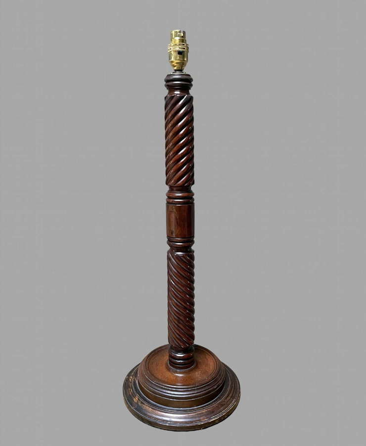 An Attractive Mahogany Lamp