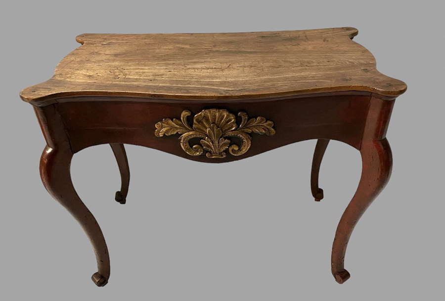 A Painted Walnut Console Table