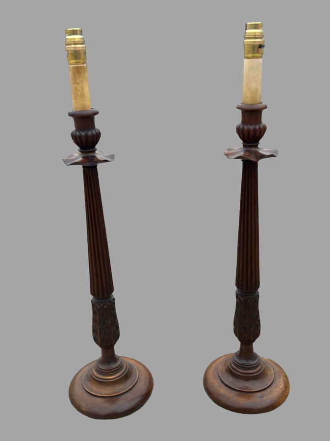A Pair of Fluted Lamps