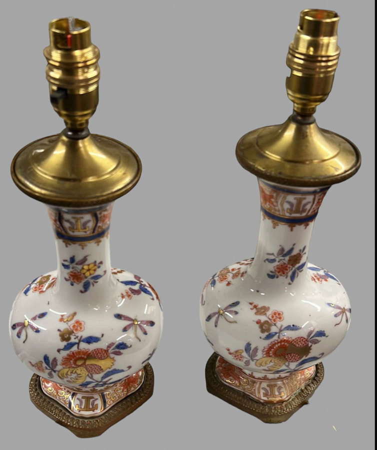 A Decorative Pair of Imari Lamps