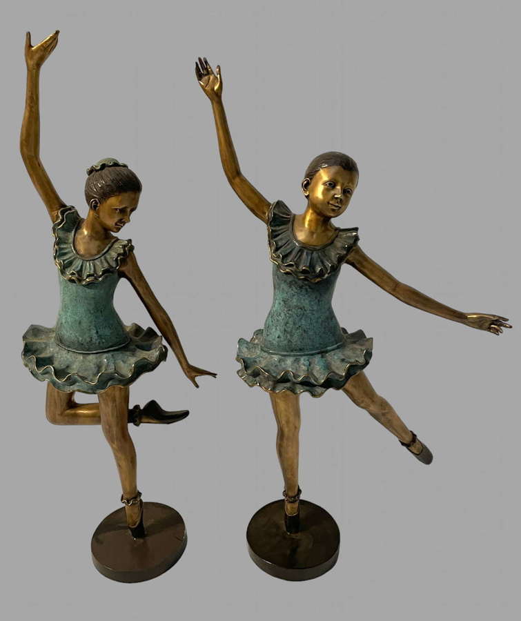 A Pair of Brass Ballerina Figures