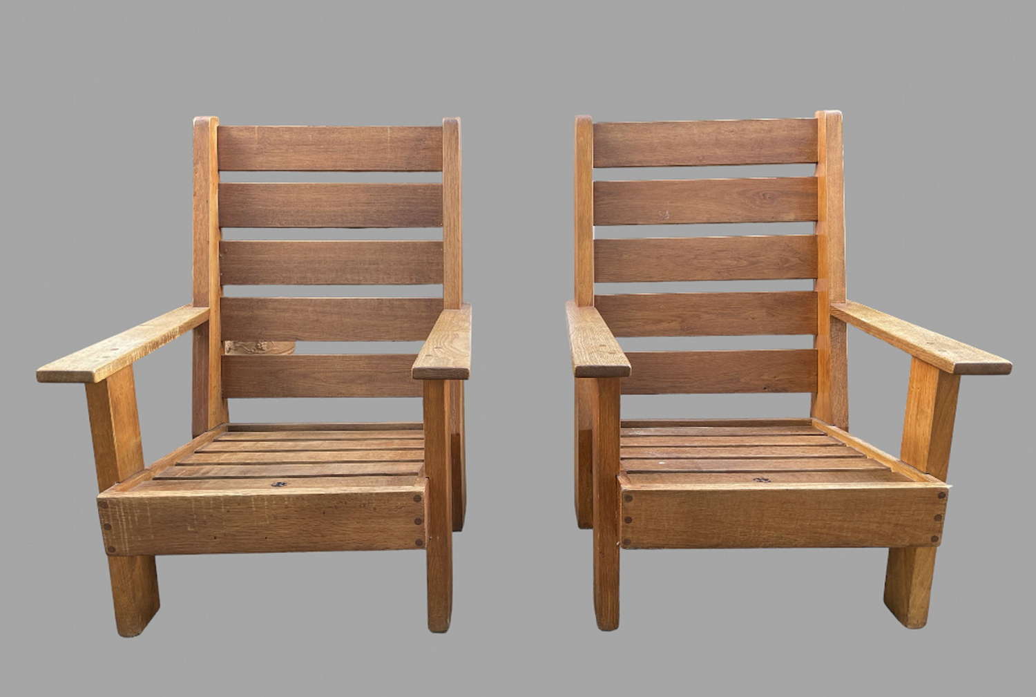 A Fabulous Pair Of French Oak Chairs c1950