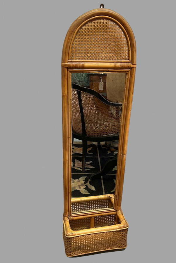 An Attractive Wicker and Cane Mirror