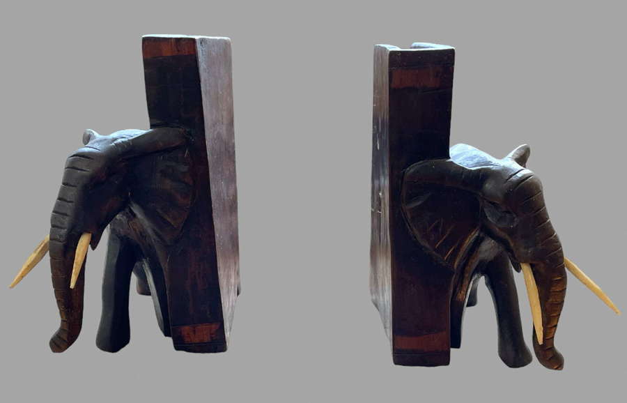 A Pair of Attractive Elephant Bookends