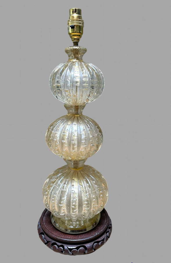 A Very Attractive Three Bubble Murano Lamp