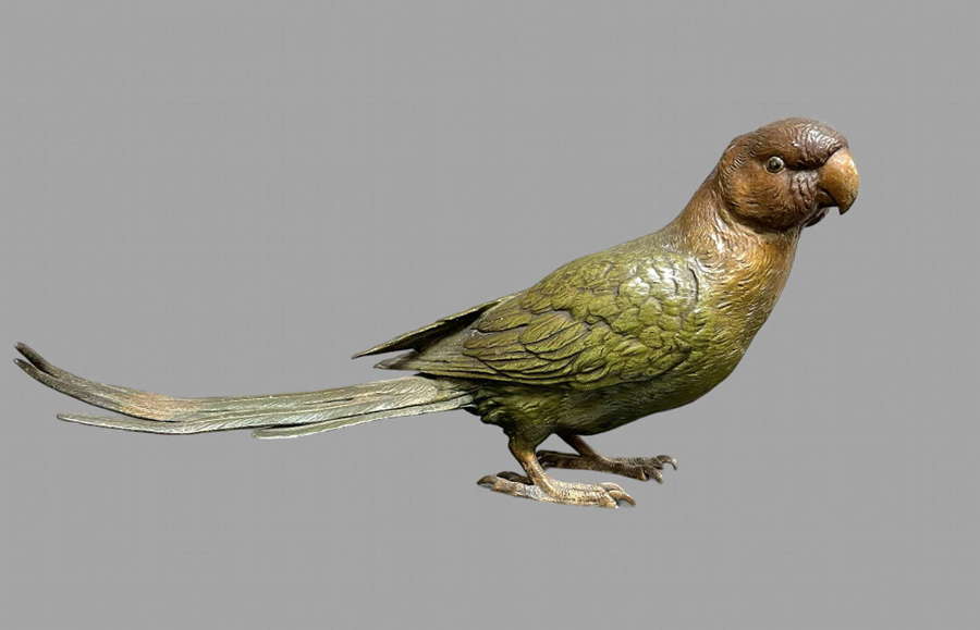 Franz Bergman - Cold Painted Bronze Parakeet