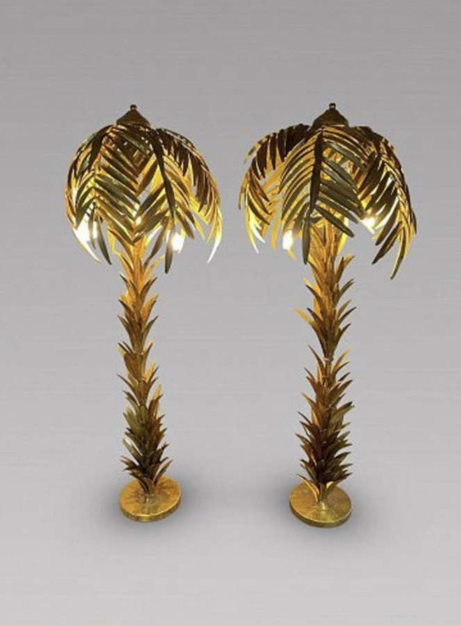 A Highly Decorative Pair of Palm Tree Standard Lights