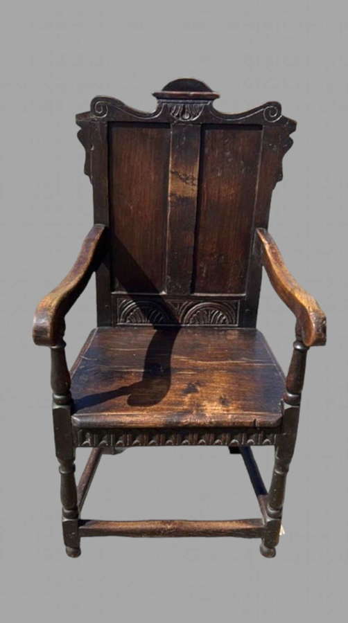 A Wainscot Oak Chair 18thc