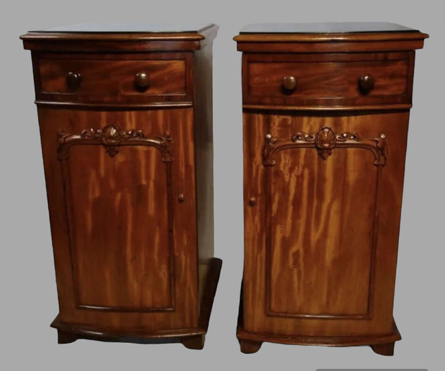 A Pair of Regency Mahogany Bedside Cabinets