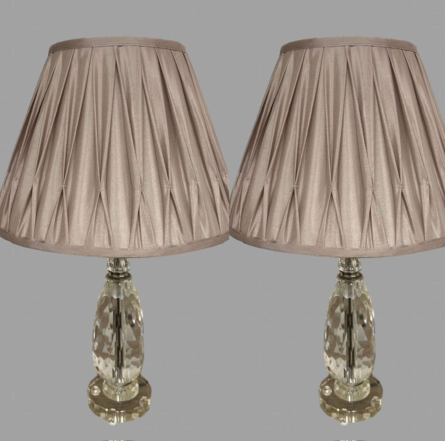 A Pair of Elegant Cut Glass Table Lamps