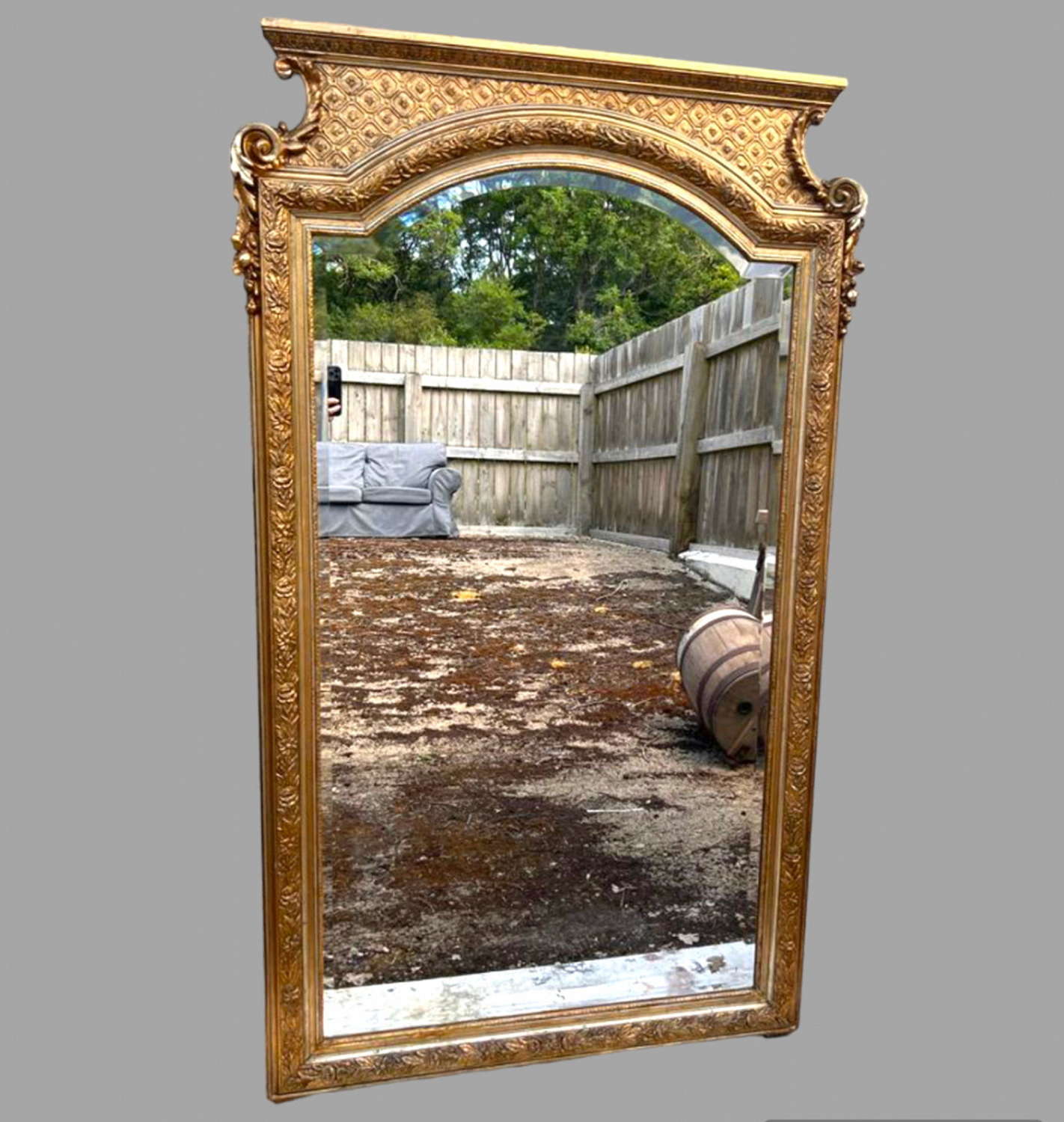 A Gilded French Portrait Shaped Good Sized Mirror